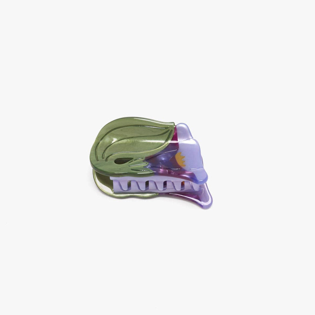 Morning Glory Purple Flower Acetate Small Hair Claw Clip