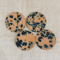 Leather Coaster Set - Indigo Tie Dye