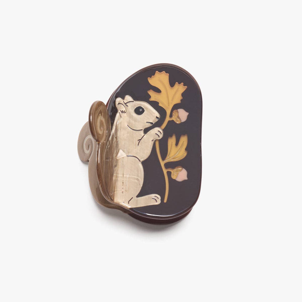 Oak Acorn Squirrel Autumn Harvest Hair Claw Clip Accessory