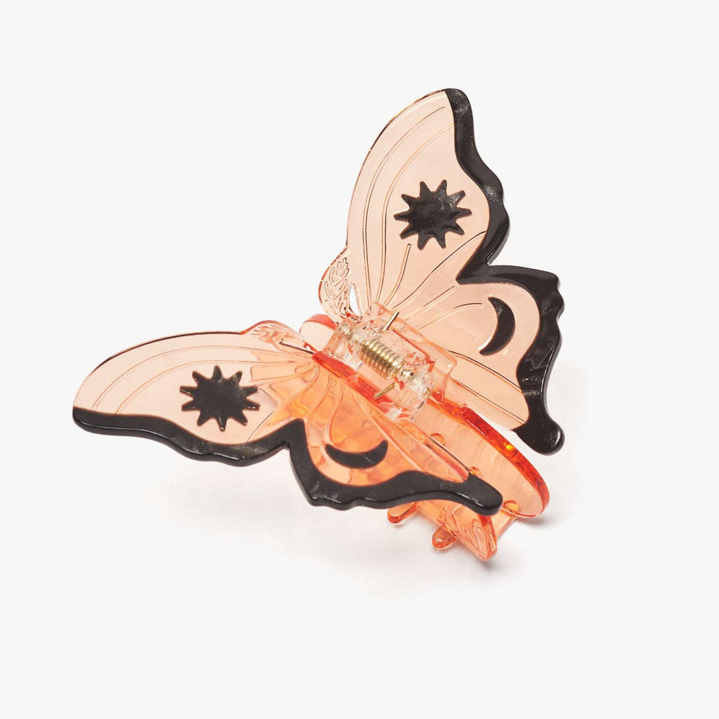 Monarch Butterfly Claw - Clear Orange Acetate Hair Clip