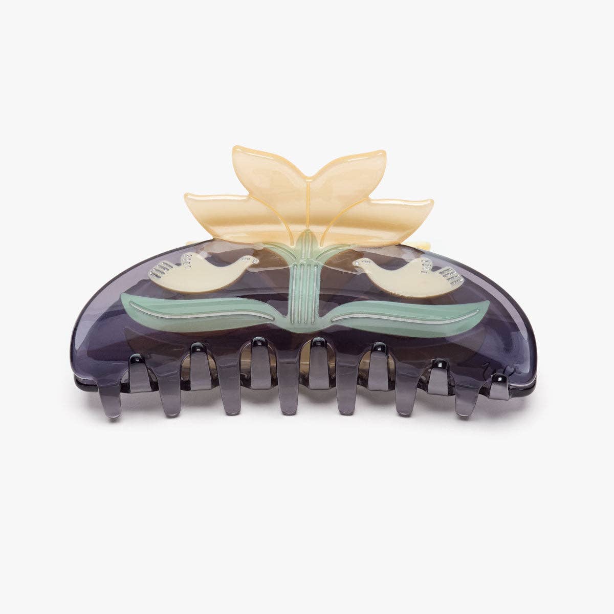 Twin Doves Claw - Lotus and Birds Hair Clip Accessory