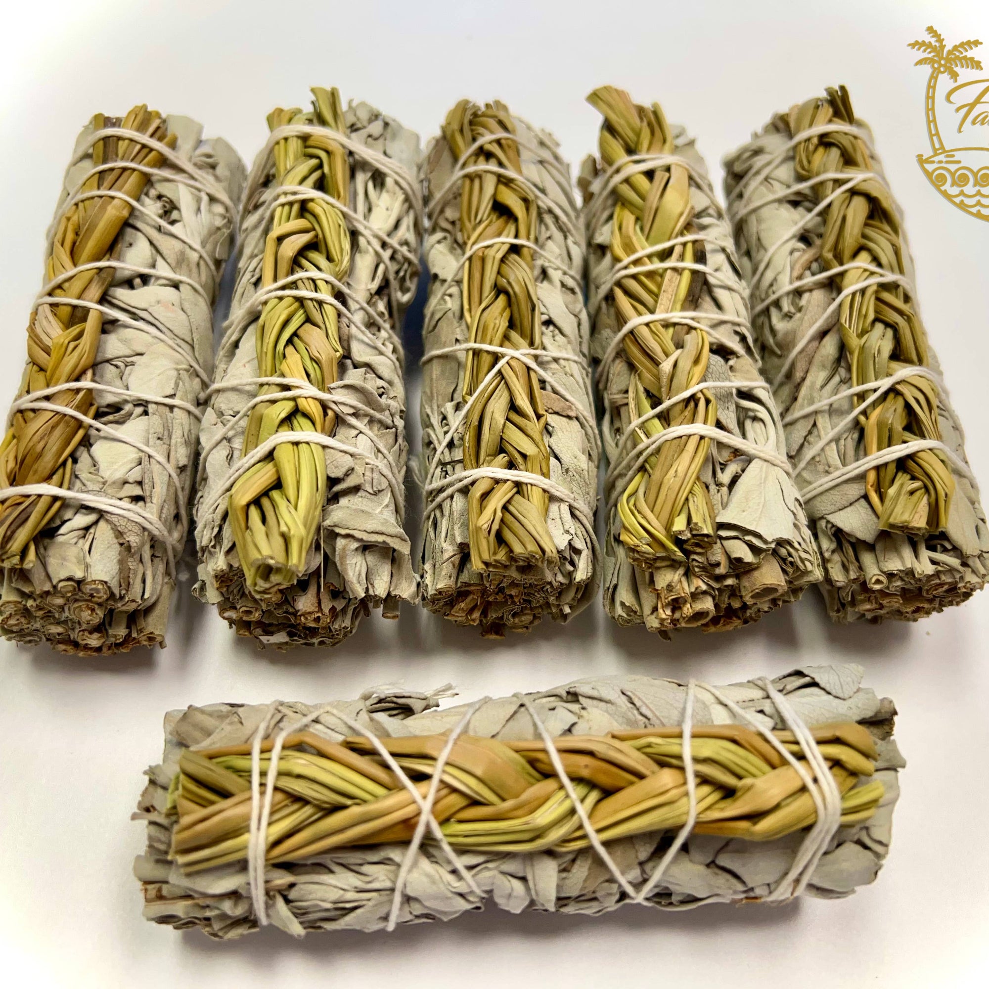Braided Sweetgrass with White Sage Bundles
