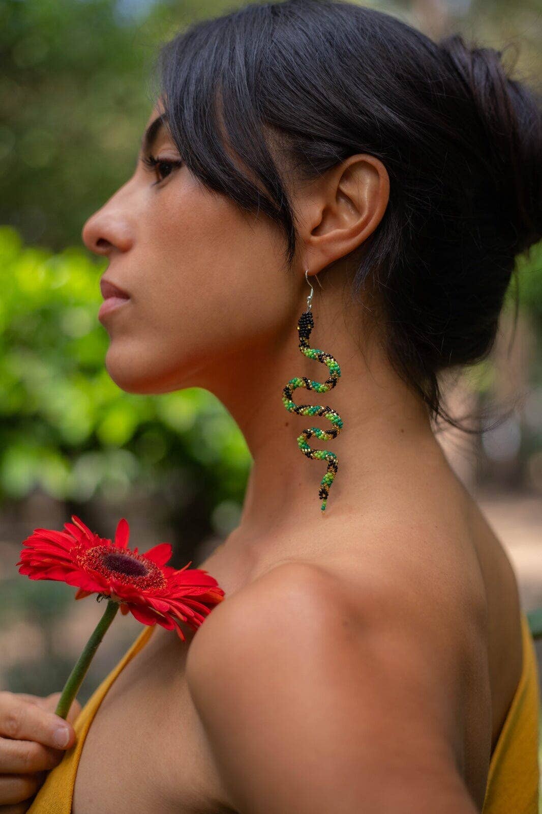 Aphrodite - Beaded Earrings with Snake-Inspired Design