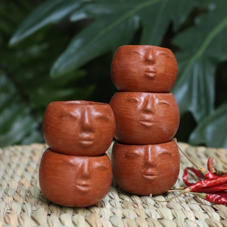 Las Caritas Mezcal Cups with Face Made in Oaxaca