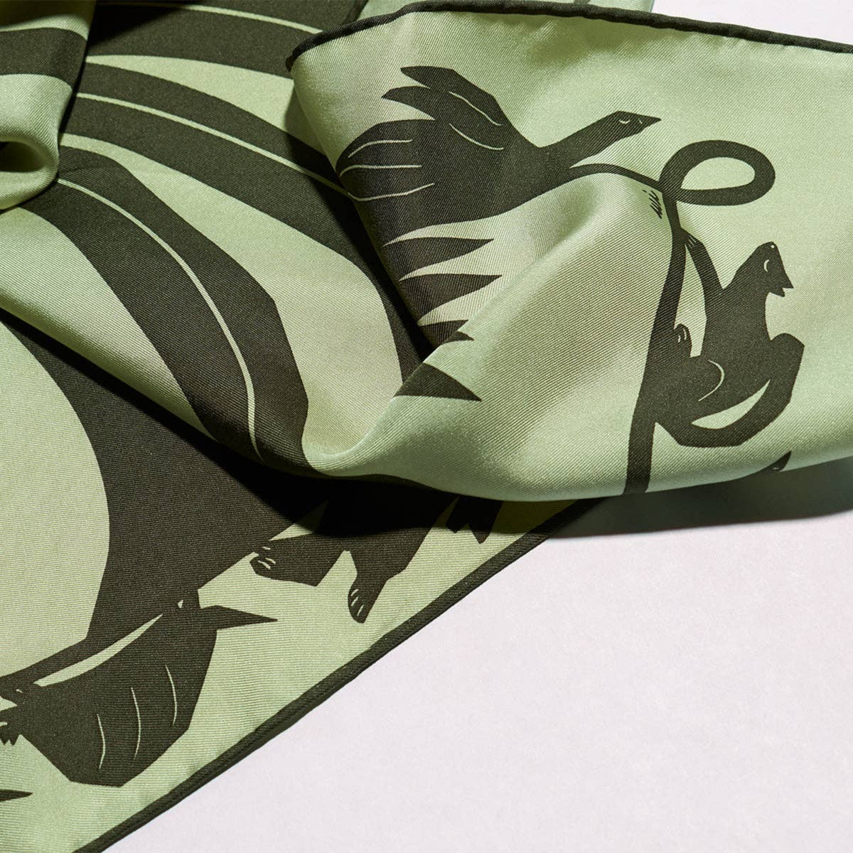 Familiar 100% Silk Scarf Bandana Hand Printed with Animals