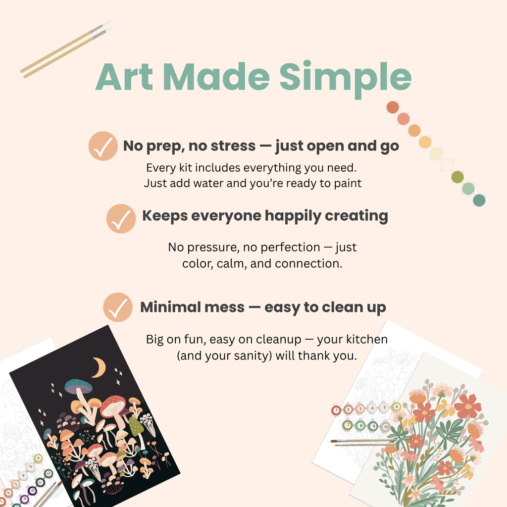 Zen Desert Meditative Art Paint by Number Kit + Easel