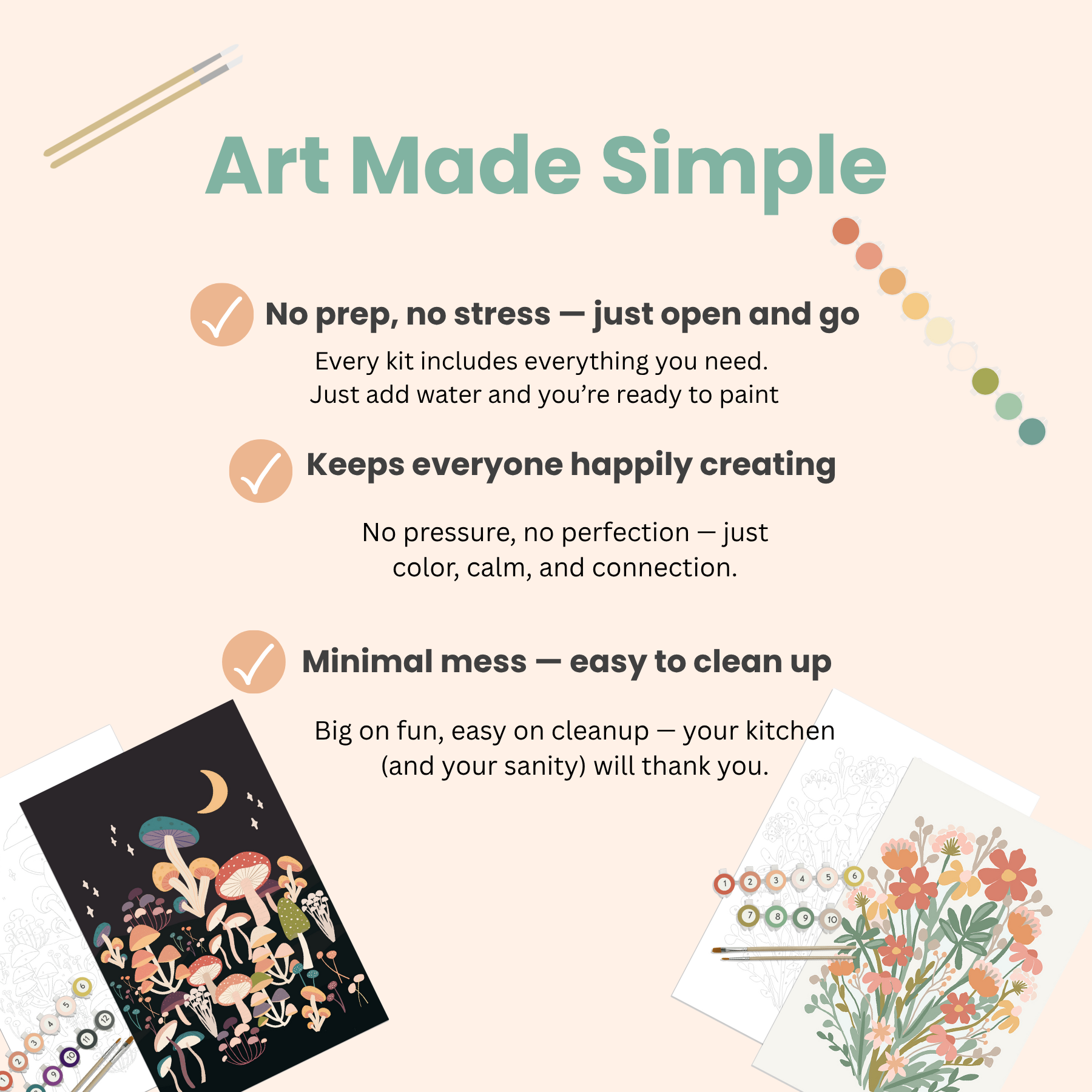 Zen Desert Meditative Art Paint by Number Kit + Easel