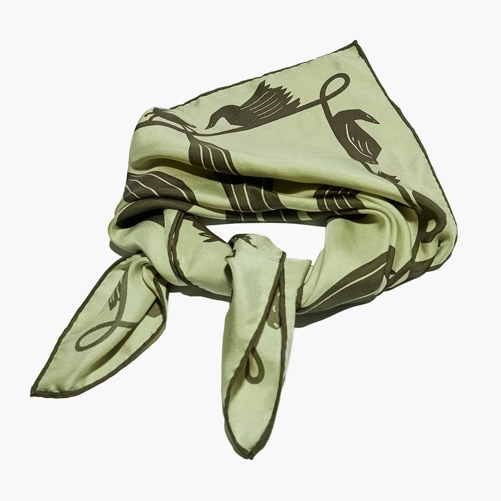 Familiar 100% Silk Scarf Bandana Hand Printed with Animals