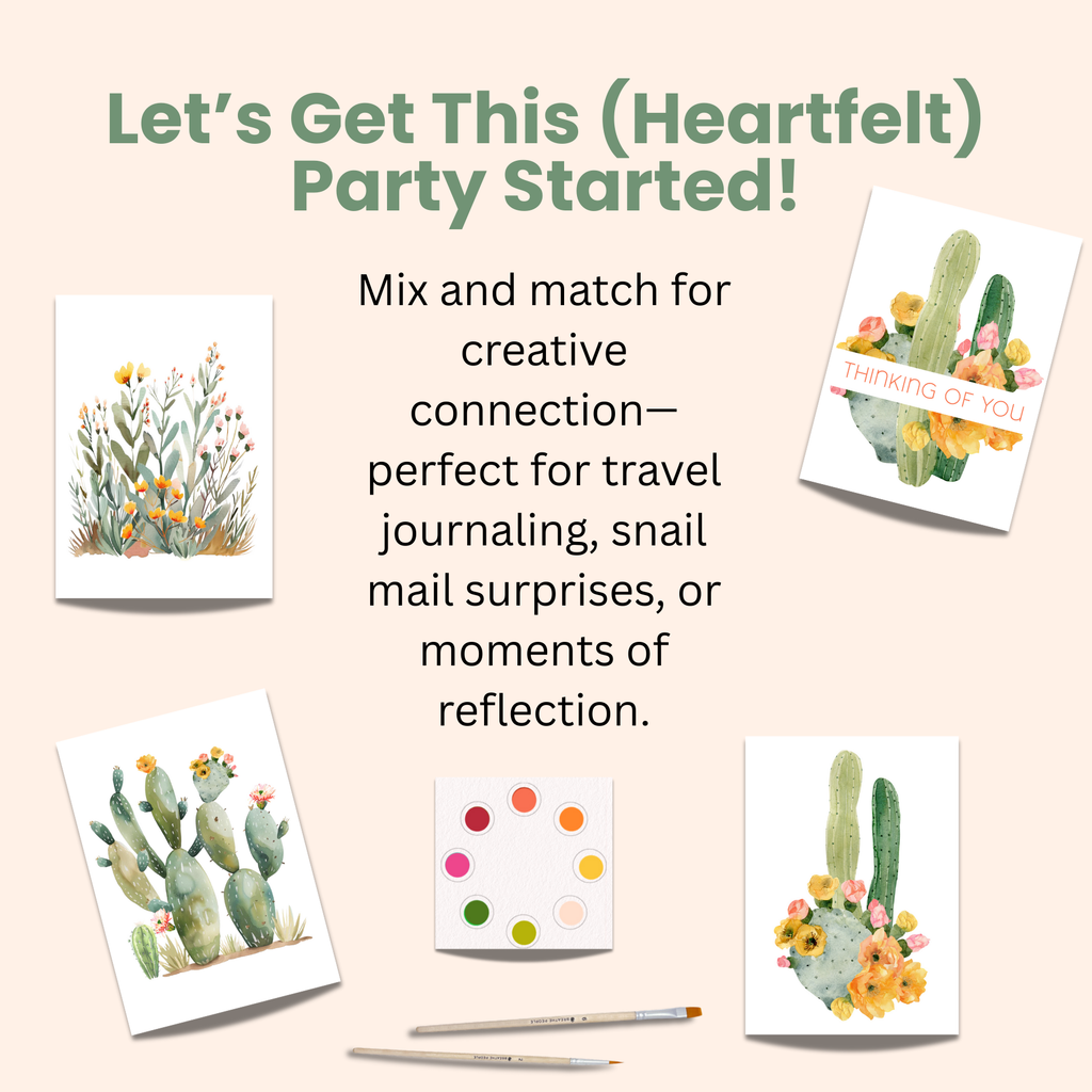 Watercolor Mini Postcards: Desert Blooms