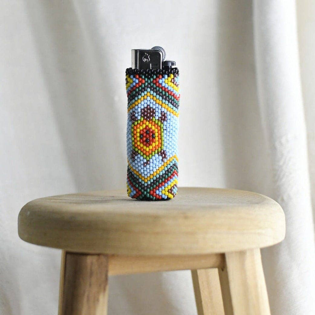 Ninja - Native Beaded Lighter Case with Turtle-Inspired Des