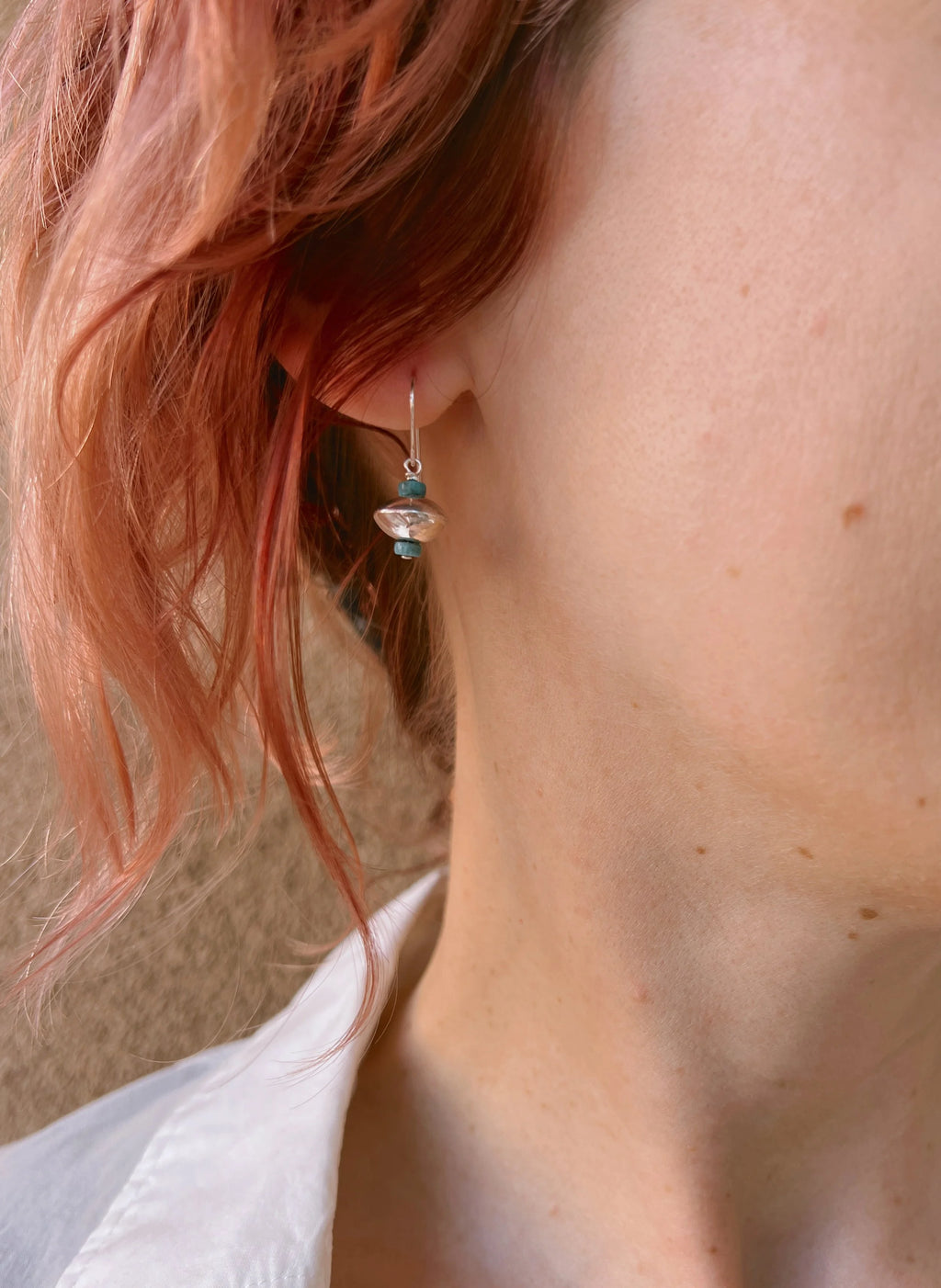 Dineh - Mini Navajo Pearls with Kingman Turquoise Earrings