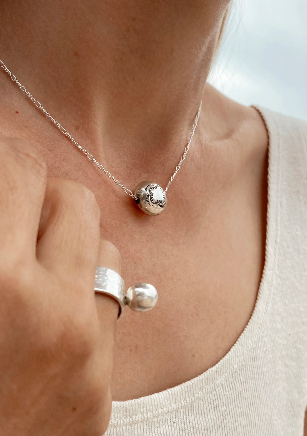 Dineh - Navajo Pearl Coin Necklace