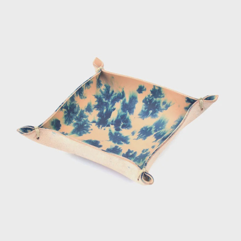 Sized Laced Tray - Indigo Tie Dye 8" x 8"